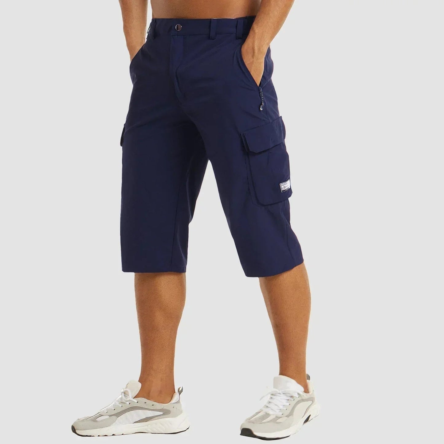 Bermude cargo pentru bărbați, cu elasticitate și buzunare practice – pantaloni scurți casual până la genunchi pentru vară, vacanță și purtare zilnică