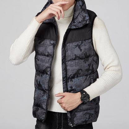 Men's USB-Heated Puffer Vest with Quilted Design and High Collar – Winter Gilet with Adjustable Heat Levels for Cold Days, Everyday Wear and Outdoor Use
