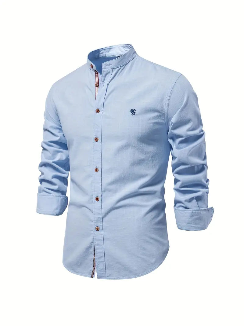 Herre Skjorte Med Mandarin Krave Til Smart Casual Stil