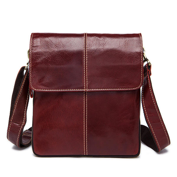 Herre Messenger-taske I Ægte Læder Med Flaplukning – Business-skuldertaske Med Justerbar Crossbody-rem Til Arbejde, Kontor Og Rejser