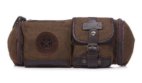 Herre Vintage Bæltetaske I Canvas Med Flere Lommer – Praktisk Utility-taske Med Justerbar Crossbody-rem Til Hverdagsbrug, Rejser Og Fritid