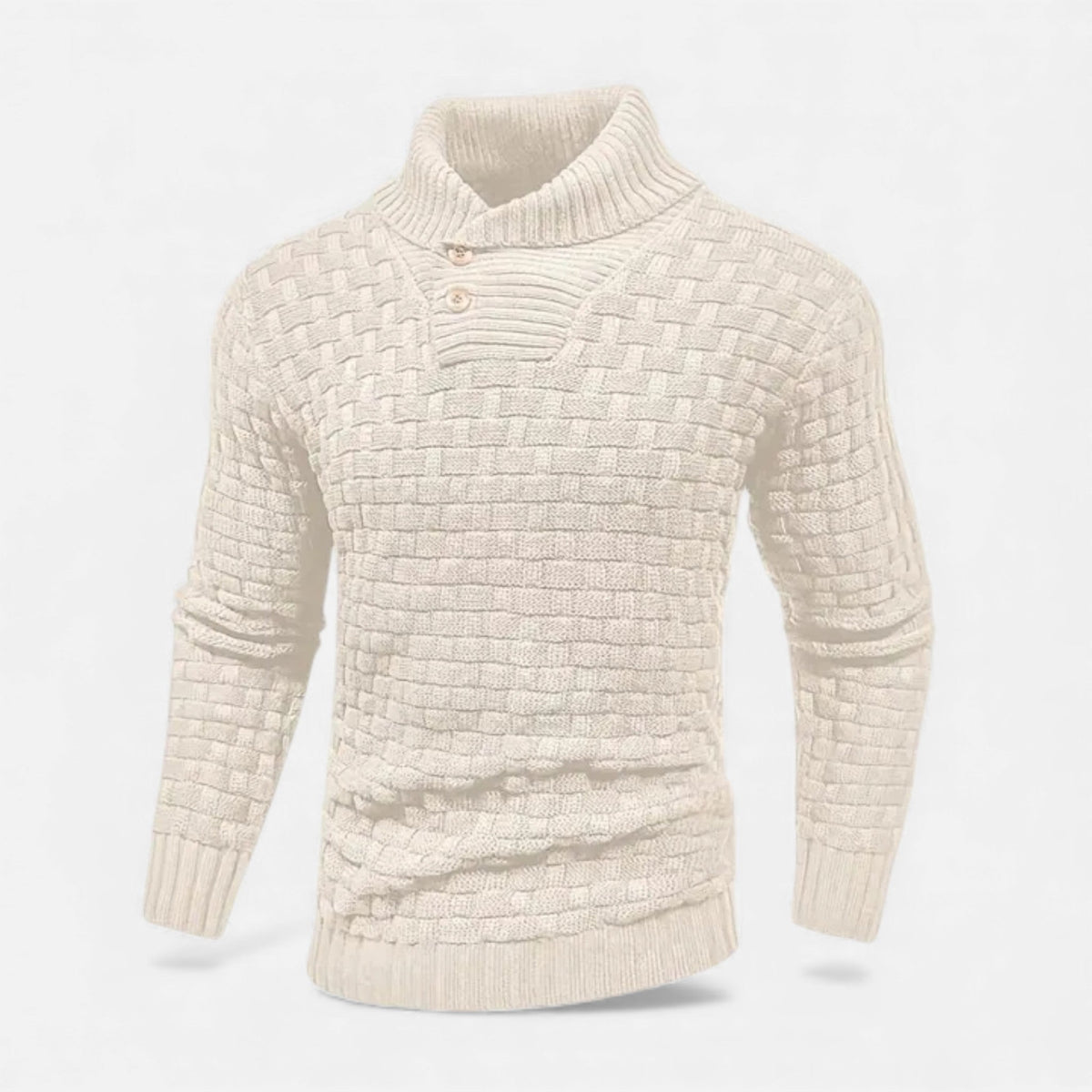 Pánský přiléhavý rolák s knoflíkovými detaily – elegantní úplet na podzim, zimu, každodenní nošení a ve stylu smart casual
