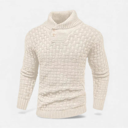Pánský přiléhavý rolák s knoflíkovými detaily – elegantní úplet na podzim, zimu, každodenní nošení a ve stylu smart casual