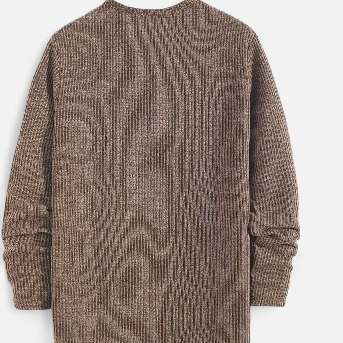 Herre Kabelstrikket Henley-sweater – Klassisk Strik Til Efterår, Vinter, Hverdagsbrug Og Smart Casual Stil