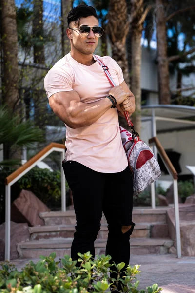 Herre Longline T-Shirt i Athletic Fit med Stretch Komfort
