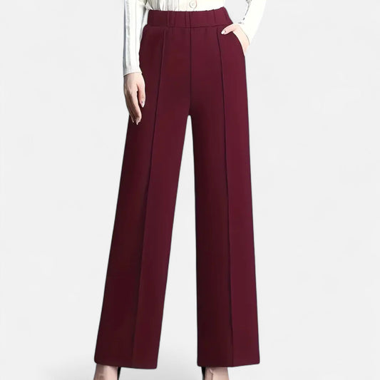 Dame Bukser Med Høj Talje Og Brede Ben – Elegant Viddebuks-design Til Kontor, Hverdagsbrug, Ferie Og Smart Casual Stil