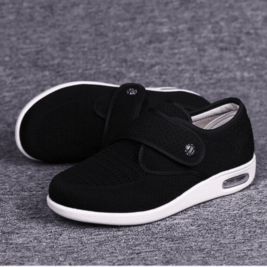 Adidași confortabili de damă pentru plimbări, cu plasă și închidere cu velcro – Talpă cu amortizare a șocurilor, pentru purtare zilnică