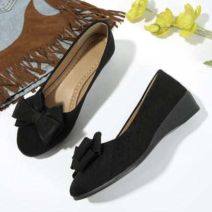 Women's Suede-Look Ballet Flats with Slip-On Design – Elegant Flat Shoes for Work, Weekends, Everyday Wear, and Smart Casual Styles