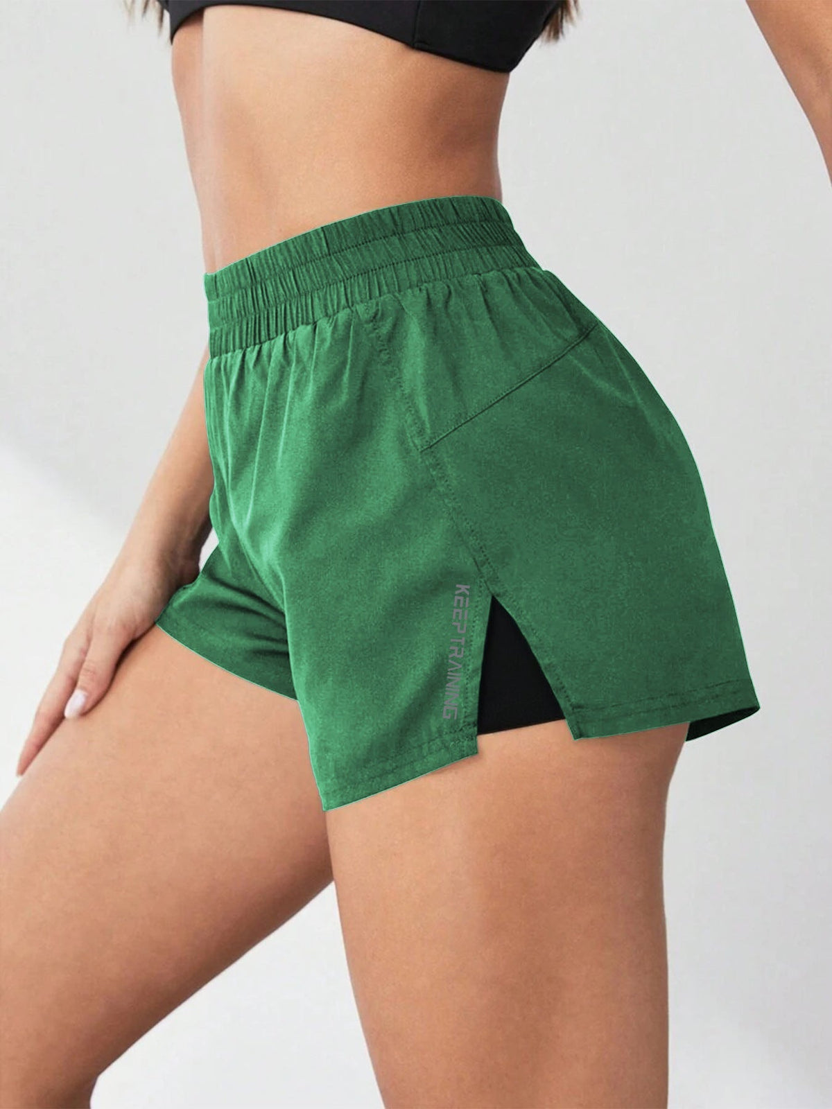 Dame 2-i-1 Løbeshorts Med Hurtigtørrende Materiale – Lette Træningsshorts Med Støttende Inderlag Til Løb, Fitness Og Aktiv Hverdagsbrug
