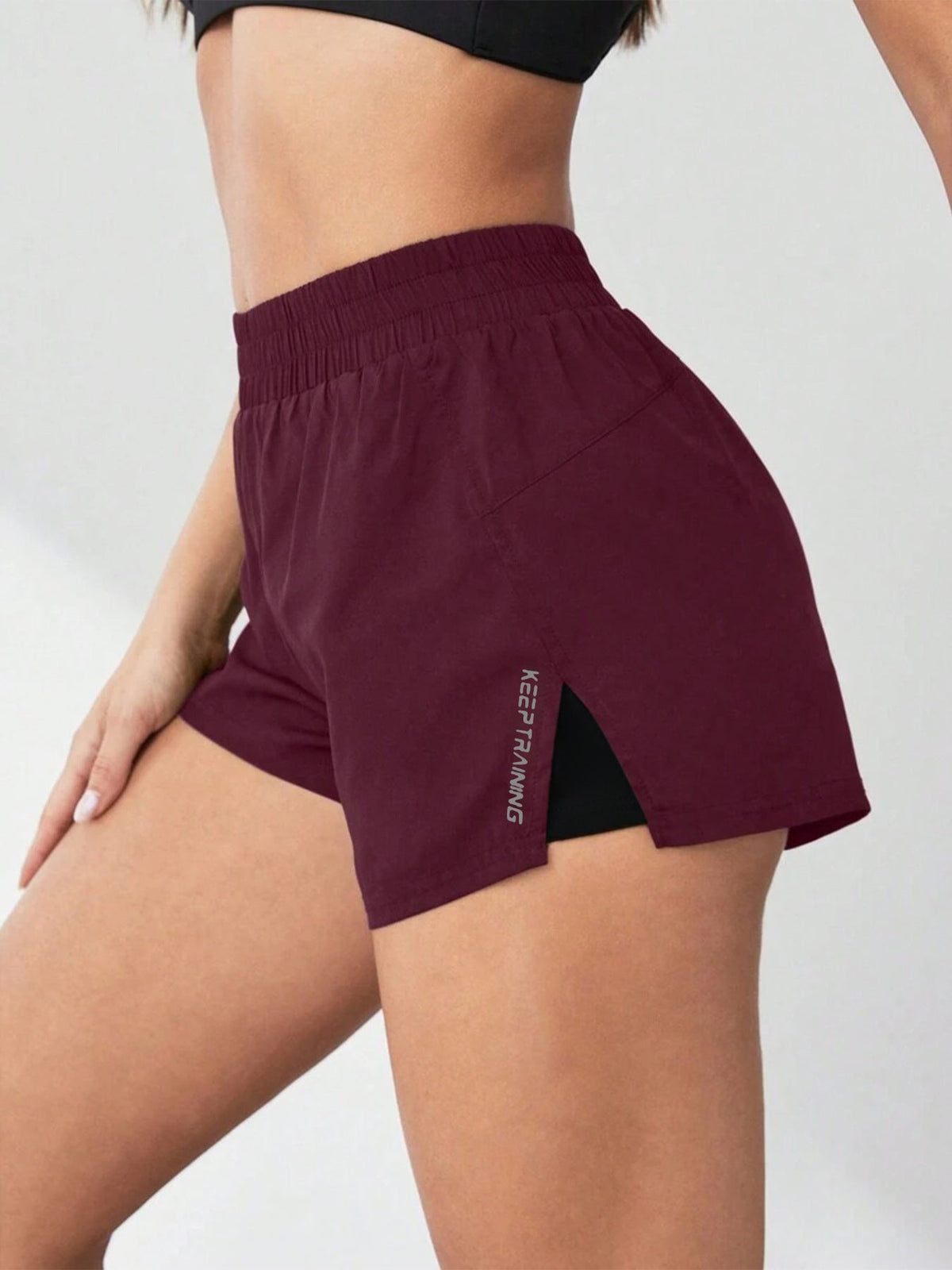 Dame 2-i-1 Løbeshorts Med Hurtigtørrende Materiale – Lette Træningsshorts Med Støttende Inderlag Til Løb, Fitness Og Aktiv Hverdagsbrug