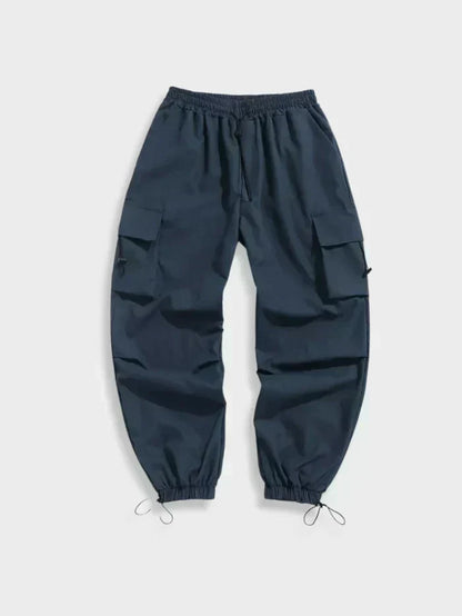 Herre Baggy Cargobukser – Utilitybukser Med Brede Ben Til Streetwear Om Foråret Og Sommeren