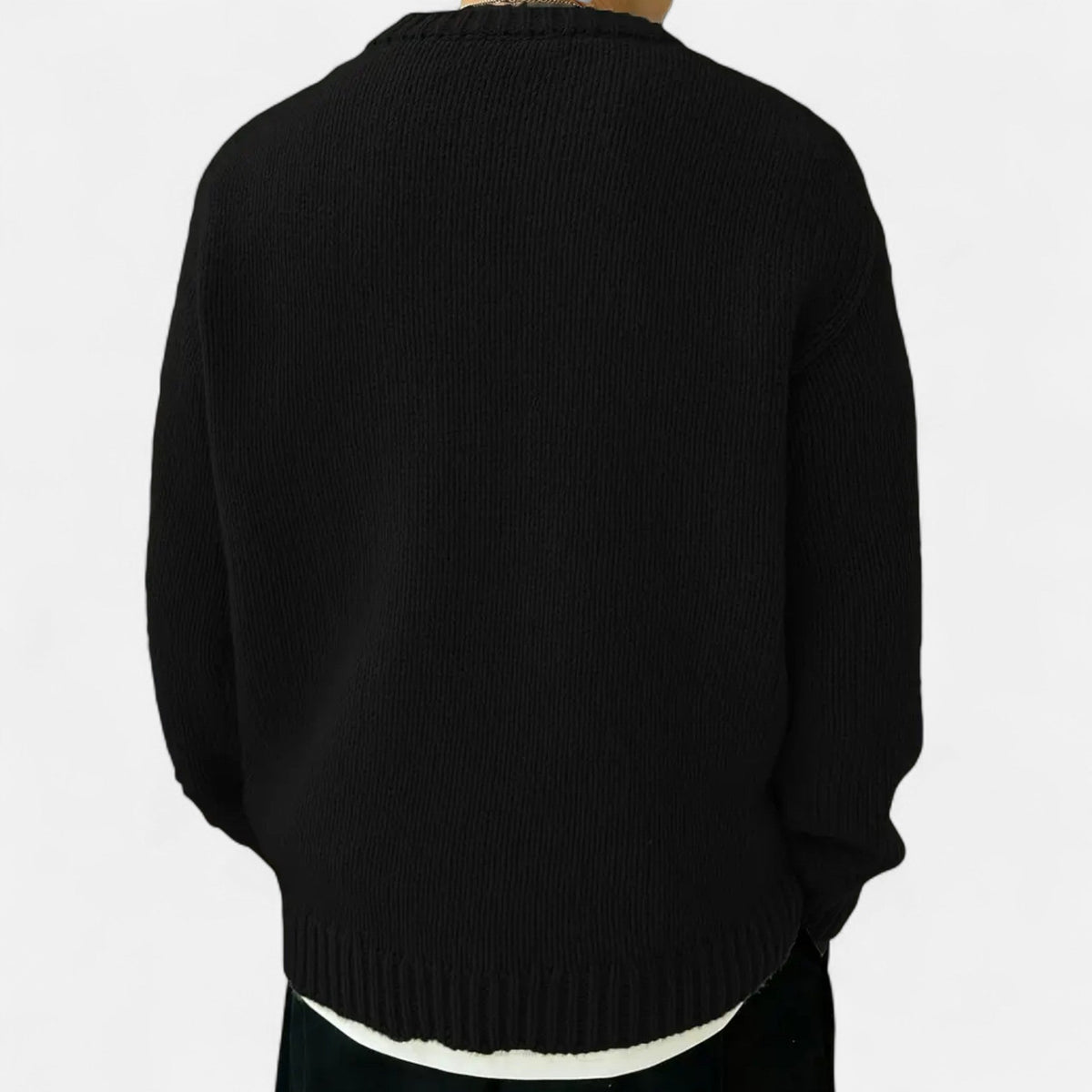 Men's Solid-Color Crew-Neck Pullover – Classic Sweater for Autumn, Winter, Everyday Wear and Smart Casual Style