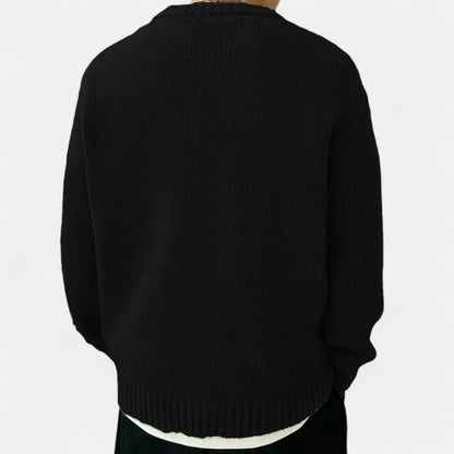 Men's Solid-Color Crew-Neck Pullover – Classic Sweater for Autumn, Winter, Everyday Wear and Smart Casual Style