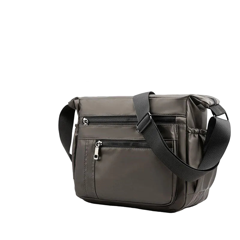 Herre Nylon Crossbody-taske Med Flere Lommer Og Justerbar Skulderrem – Rummelig Messenger-taske Med Lynlåsrum Til Arbejde, Rejser Og Hverdagsbrug