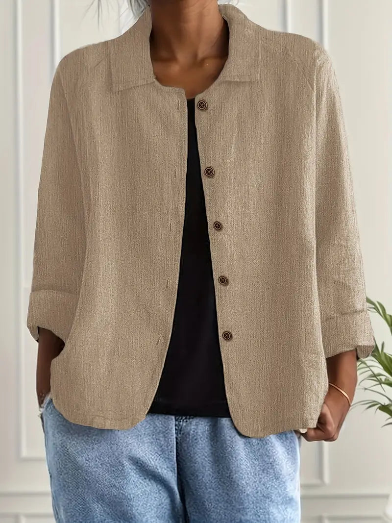 Cárdigan ligero tipo camisa para mujer con cierre de botones – Cárdigan ligero y versátil para uso diario, tiempo libre, oficina y estilo de capas