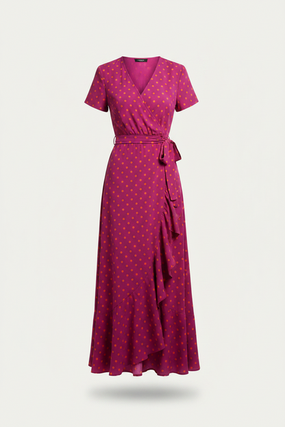 Women's Patterned Maxi Dress with an A-Line Silhouette – Elegant Summer Dress for Vacation, Everyday Wear, and Casual Occasions
