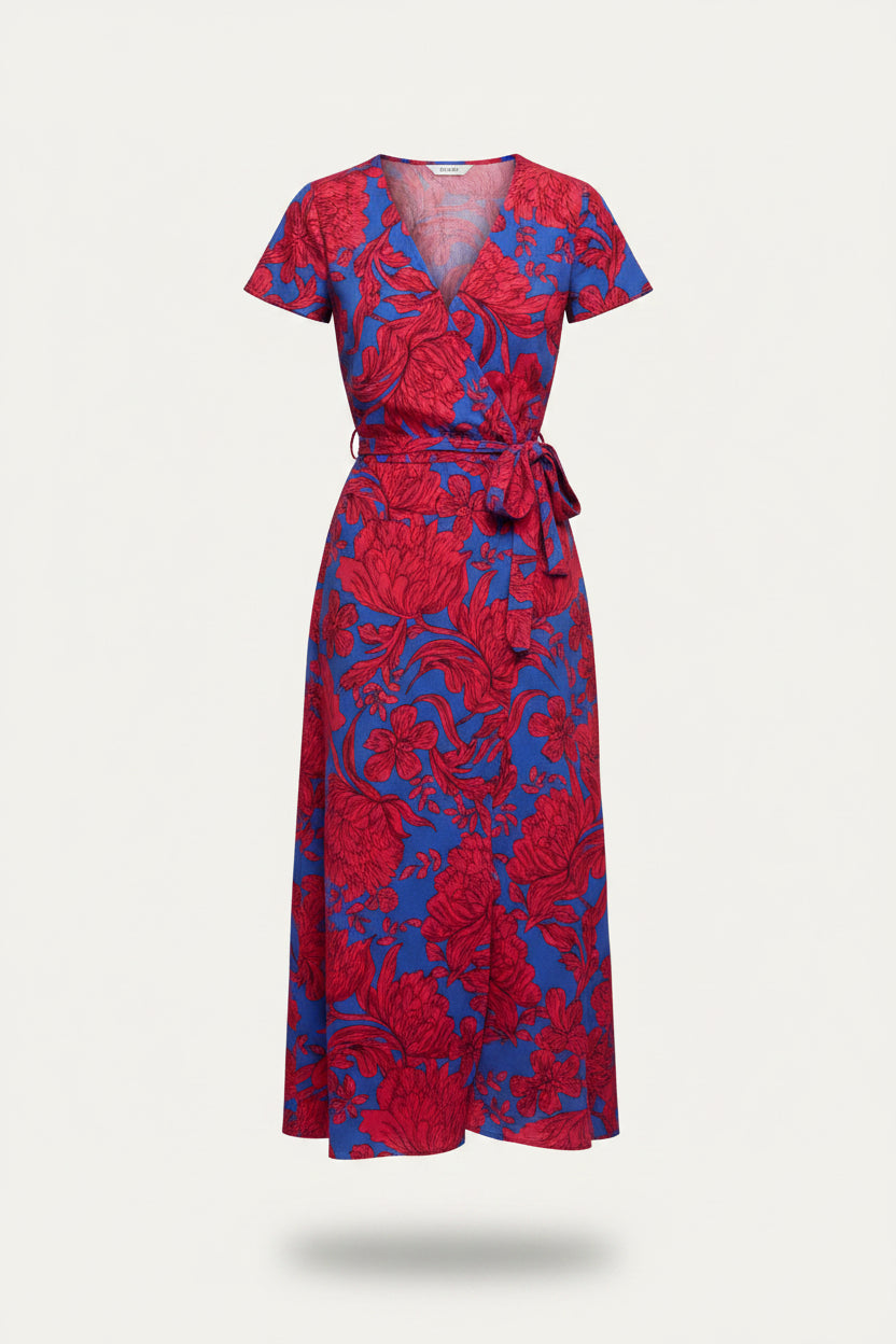 Women's Patterned Maxi Dress with an A-Line Silhouette – Elegant Summer Dress for Vacation, Everyday Wear, and Casual Occasions