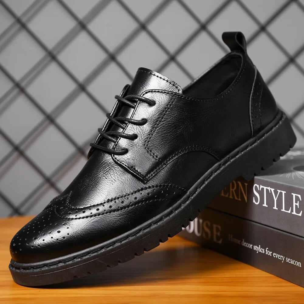 Pantofi Derby casual pentru bărbați, cu șireturi și cusături tip mocasin – pantofi joși cu talpă profilată robustă pentru utilizare zilnică, birou și stil smart casual