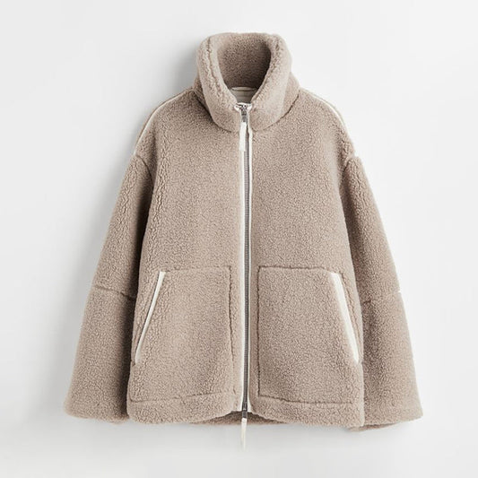 Chaqueta de invierno cálida de teddy para mujer - Prenda de abrigo cómoda y elegante para los días fríos, el uso diario, el tiempo libre y las actividades al aire libre