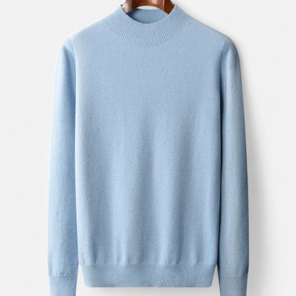 Męski sweter z czystej wełny z półgolfem - ciepła i klasyczna dzianina na jesień, zimę, co dzień i w stylu smart casual