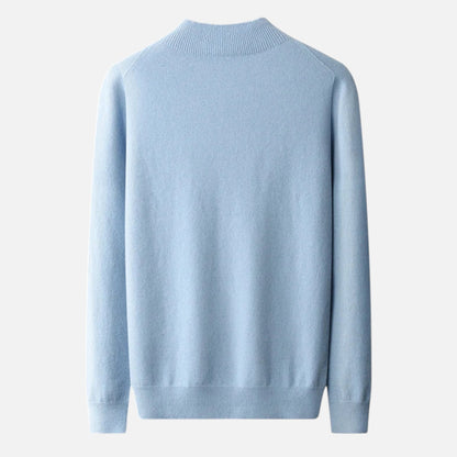 Męski sweter z czystej wełny z półgolfem - ciepła i klasyczna dzianina na jesień, zimę, co dzień i w stylu smart casual