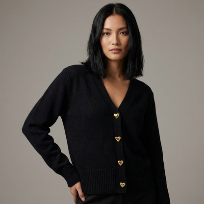 Dame Strikket Cardigan Med V-udskæring Og Knaplukning Foran – Elegant Efterårsstrik Til Hverdagsbrug, Kontor, Fritid Og Smart Casual Stil