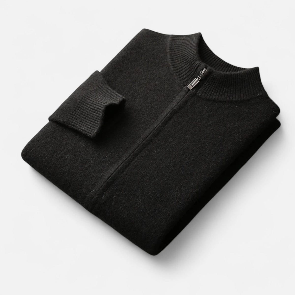 Men's Merino Wool Cardigan with Zip Closure – Elegant Knitwear for Autumn, Winter, Everyday Wear and Smart Casual Style