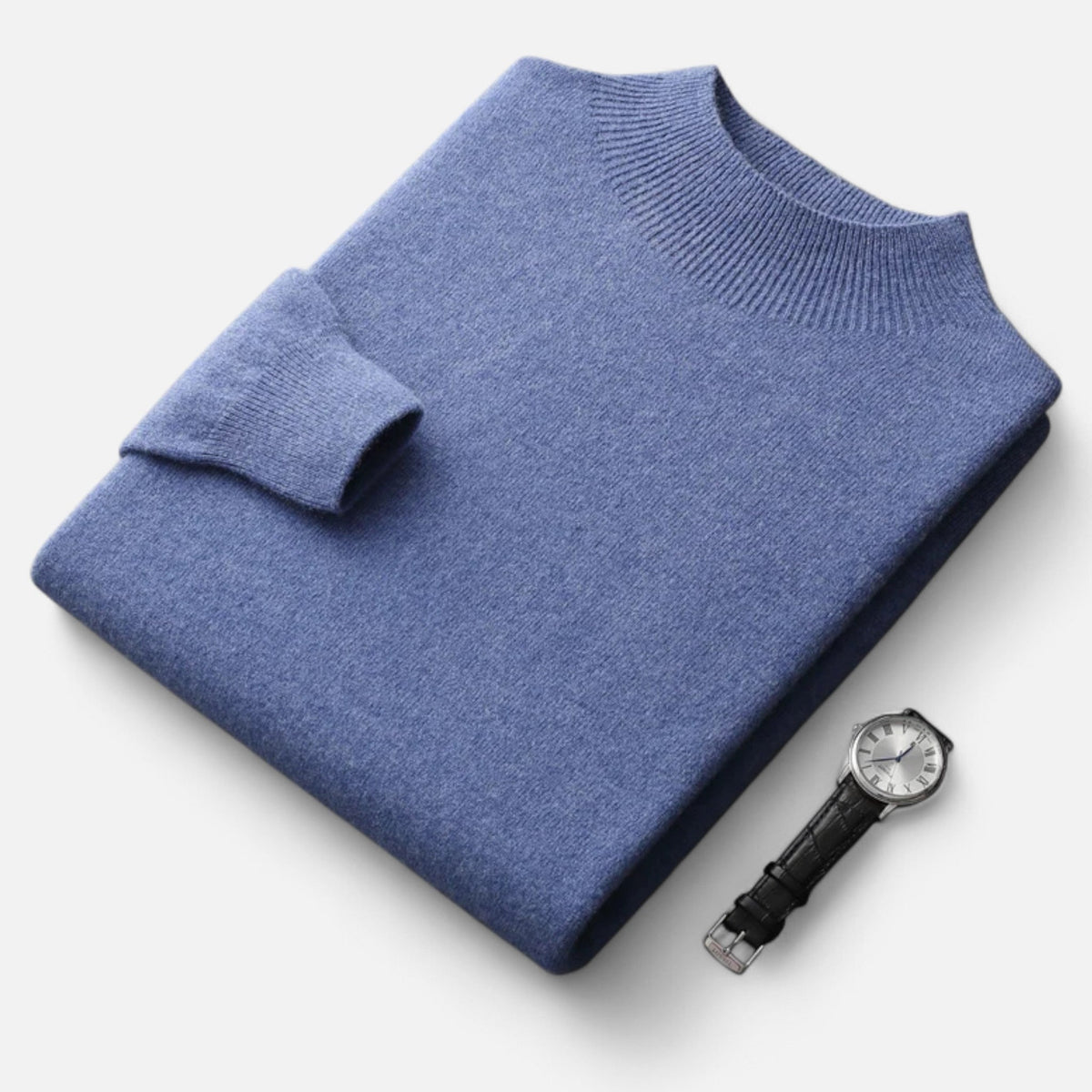 Męski sweter z czystej wełny z półgolfem - ciepła i klasyczna dzianina na jesień, zimę, co dzień i w stylu smart casual