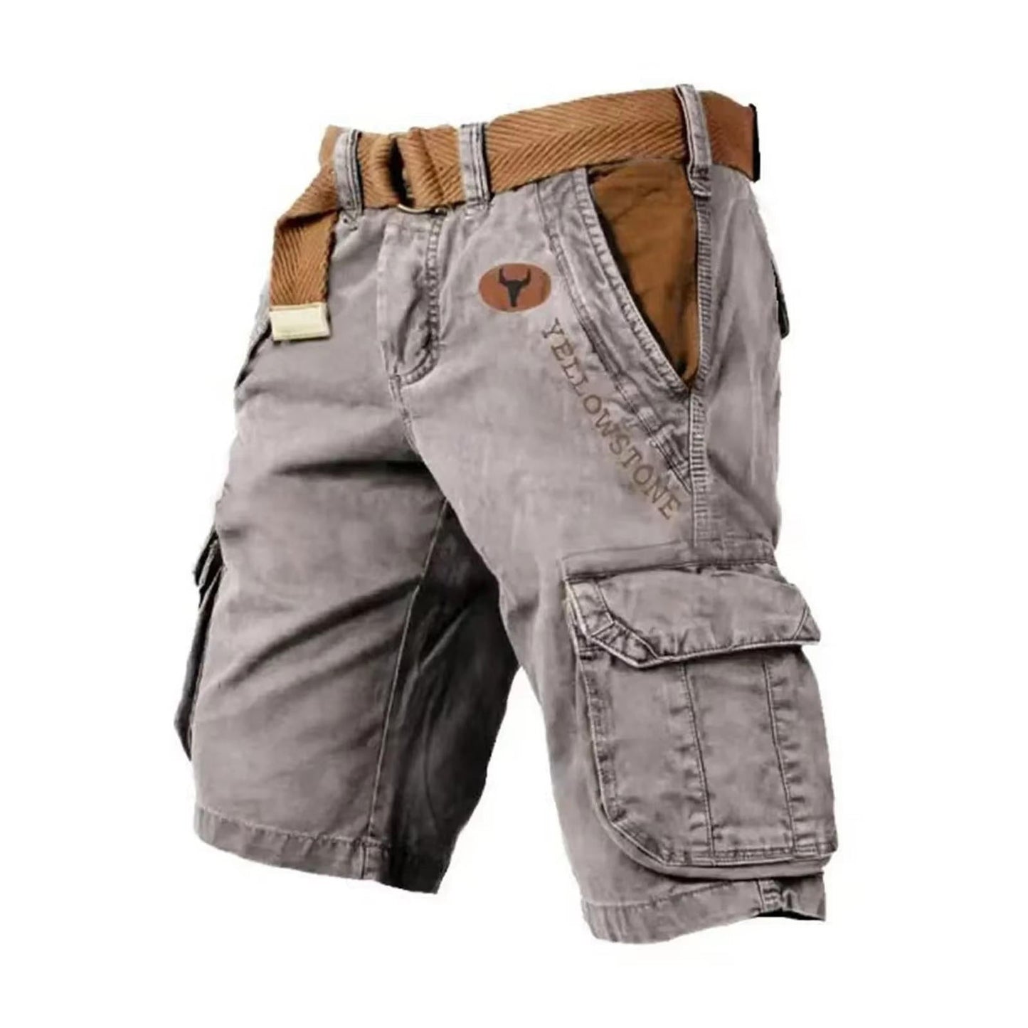 Herre Utility-Cargoshorts – Vasket Afslappet Sommerstil med Design med Flere Lommer