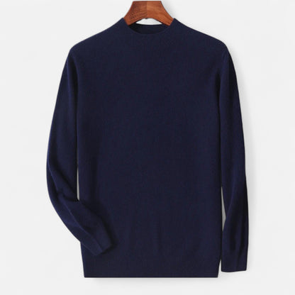 Męski sweter z czystej wełny z półgolfem - ciepła i klasyczna dzianina na jesień, zimę, co dzień i w stylu smart casual