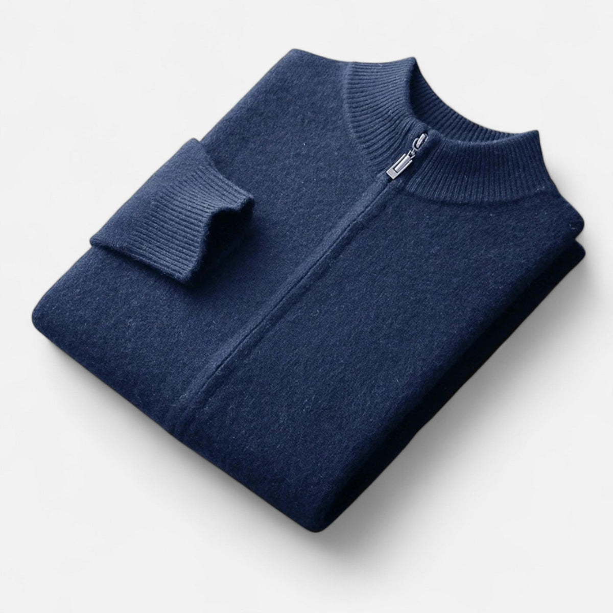 Men's Merino Wool Cardigan with Zip Closure – Elegant Knitwear for Autumn, Winter, Everyday Wear and Smart Casual Style