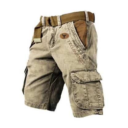 Herre Utility-Cargoshorts – Vasket Afslappet Sommerstil med Design med Flere Lommer