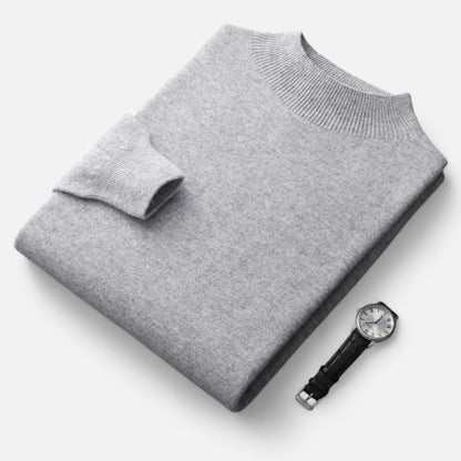 Męski sweter z czystej wełny z półgolfem - ciepła i klasyczna dzianina na jesień, zimę, co dzień i w stylu smart casual