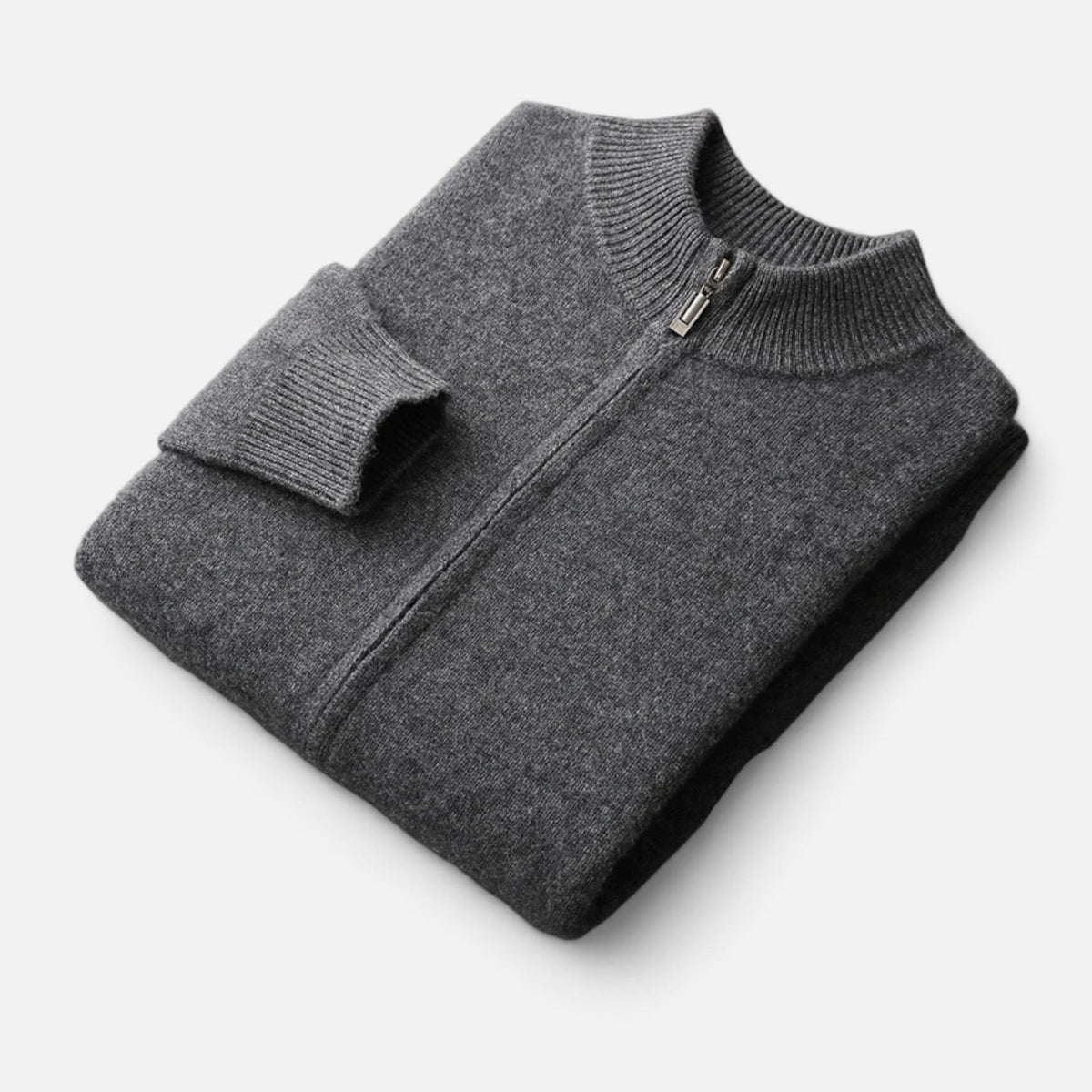 Men's Merino Wool Cardigan with Zip Closure – Elegant Knitwear for Autumn, Winter, Everyday Wear and Smart Casual Style