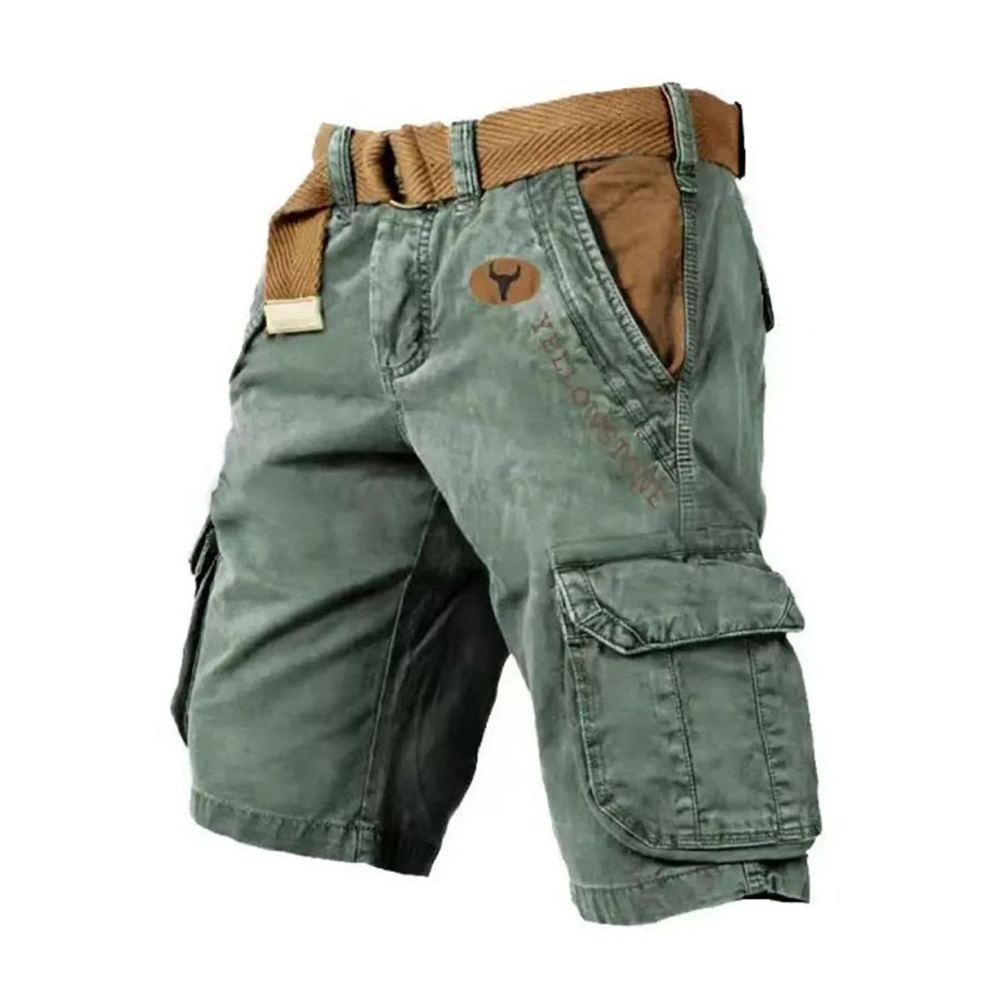 Herre Utility-Cargoshorts – Vasket Afslappet Sommerstil med Design med Flere Lommer