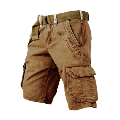 Herre Utility-Cargoshorts – Vasket Afslappet Sommerstil med Design med Flere Lommer