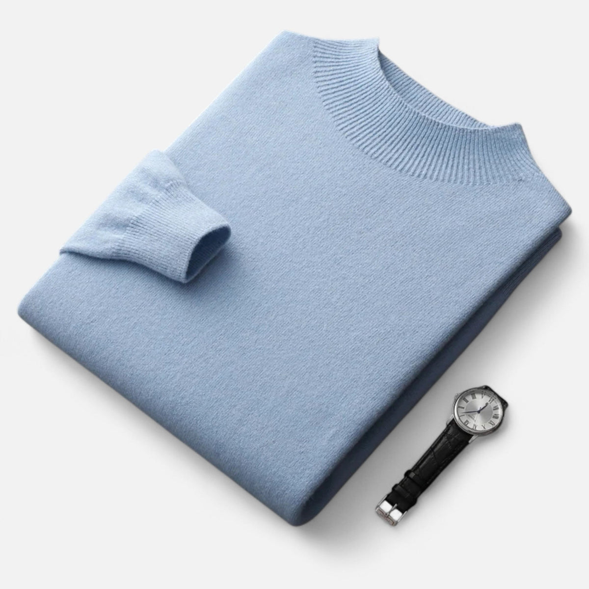 Męski sweter z czystej wełny z półgolfem - ciepła i klasyczna dzianina na jesień, zimę, co dzień i w stylu smart casual
