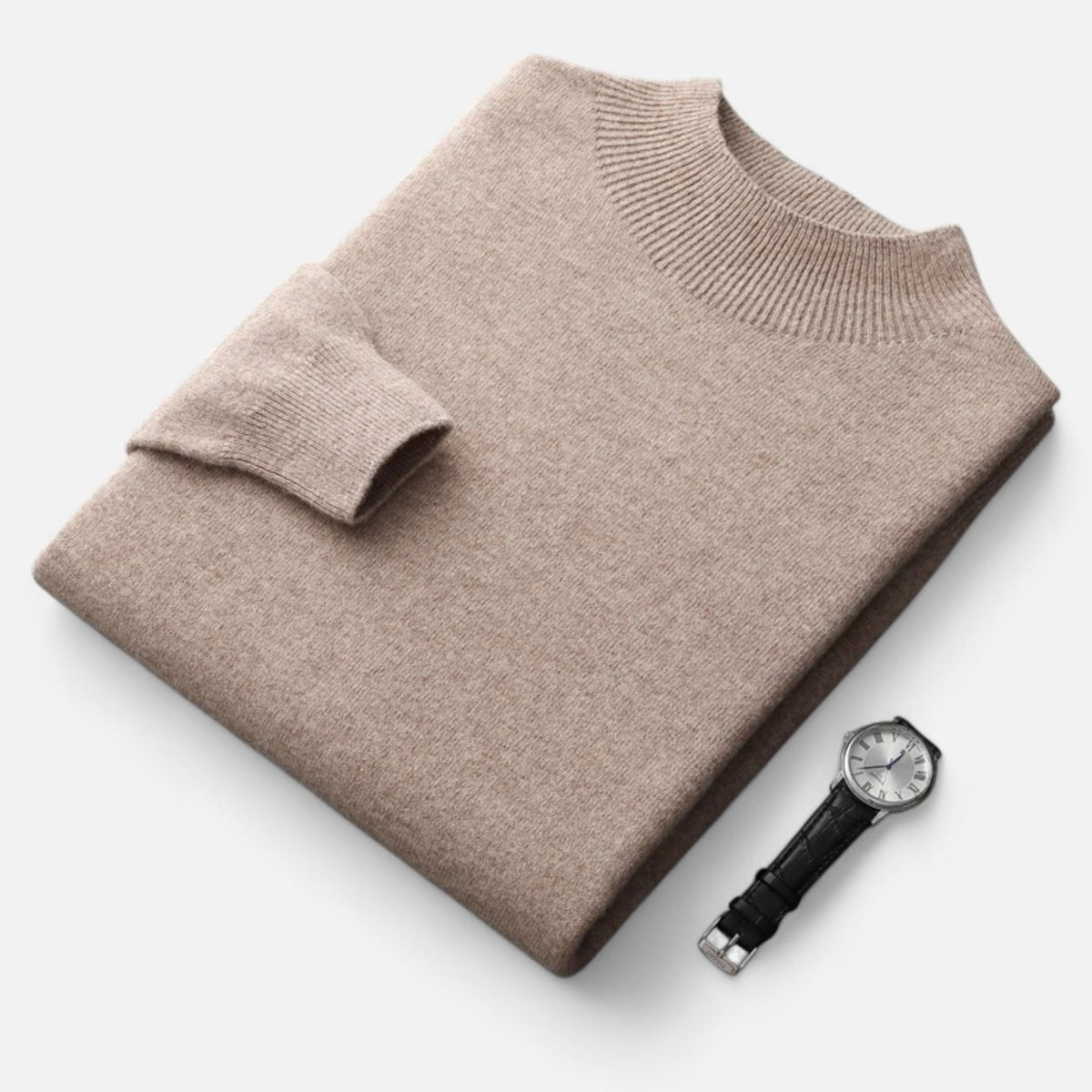 Męski sweter z czystej wełny z półgolfem - ciepła i klasyczna dzianina na jesień, zimę, co dzień i w stylu smart casual