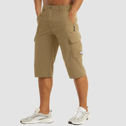 Bermude cargo pentru bărbați, cu elasticitate și buzunare practice – pantaloni scurți casual până la genunchi pentru vară, vacanță și purtare zilnică