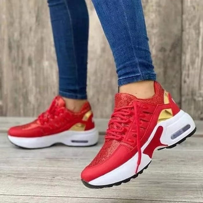 Dame Platform Sneakers Med Snørebånd Og Polstret Sål