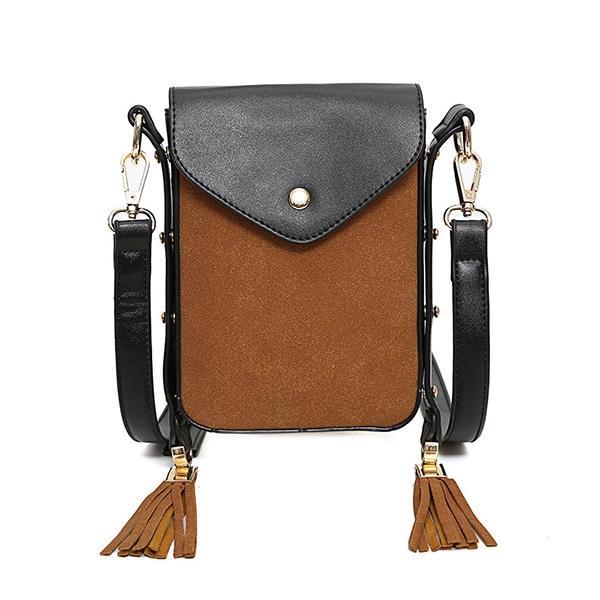 Dame Mini Crossbody-taske Med Flap Og Kvastdetaljer – Kompakt Taske Med Justerbar Rem Til Hverdagsbrug, Fest Og Fritid