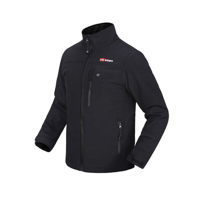 Męska kurtka softshell z ogrzewaniem USB, wiatroszczelną konstrukcją i regulacją ciepła – ciepła odzież wierzchnia outdoorowa na chłodne dni, do codziennego i outdoorowego użytku