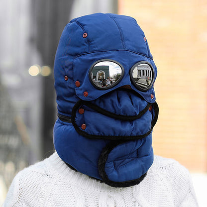 Herre Vinter-trapperhue Med Isolerede Øreklapper, Aftagelig Ansigtsdækning Og Goggles – Varm Vinterhue Til Kolde Dage Og Udendørsbrug
