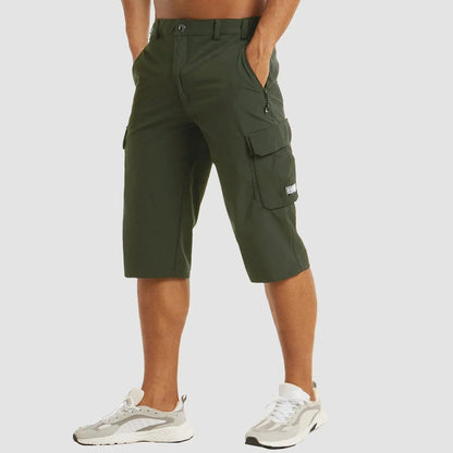 Bermude cargo pentru bărbați, cu elasticitate și buzunare practice – pantaloni scurți casual până la genunchi pentru vară, vacanță și purtare zilnică