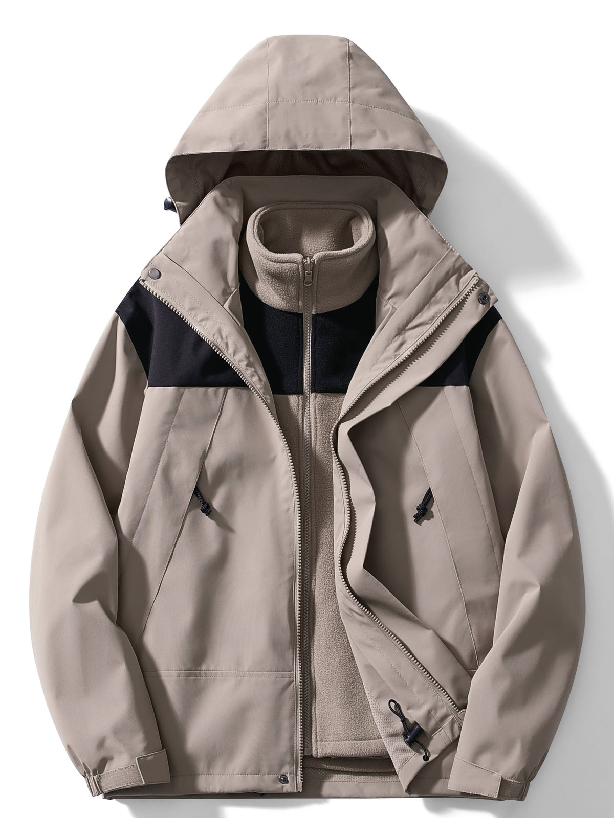 Jachetă outdoor 3-în-1 pentru femei, cu căptușeală din fleece și glugă – îmbrăcăminte exterioară versatilă de iarnă pentru zile reci, purtare zilnică și activități în aer liber