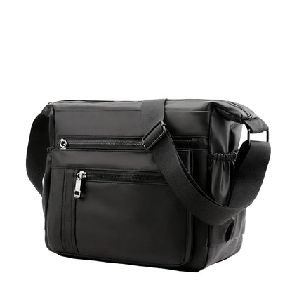Herre Nylon Crossbody-taske Med Flere Lommer Og Justerbar Skulderrem – Rummelig Messenger-taske Med Lynlåsrum Til Arbejde, Rejser Og Hverdagsbrug