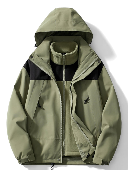 Women's 3-in-1 Outdoor Jacket with Fleece Lining and Hood – Versatile Winter Outerwear for Cold Days, Everyday Wear and Outdoor Activities