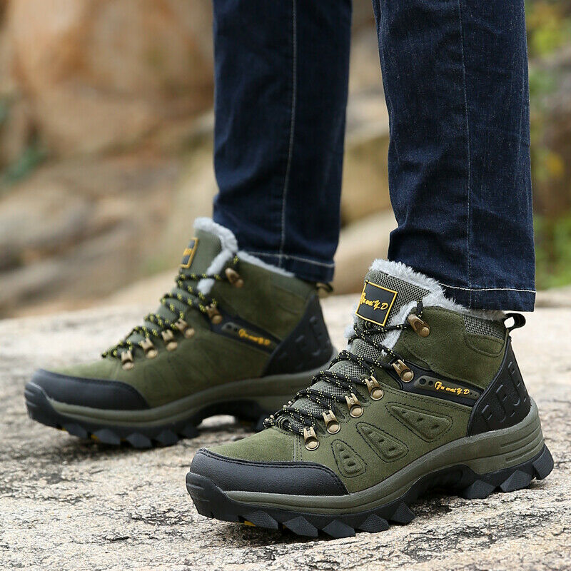 Botas de senderismo de invierno hidrorrepelentes para hombre con forro de polar y suela dentada antideslizante - botas outdoor cálidas para invierno, senderismo y actividades al aire libre