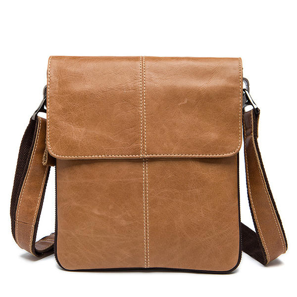 Herre Messenger-taske I Ægte Læder Med Flaplukning – Business-skuldertaske Med Justerbar Crossbody-rem Til Arbejde, Kontor Og Rejser