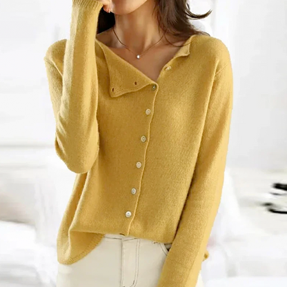Cárdigan de punto para mujer con cierre frontal de botones y corte relajado - Prenda clásica de punto para combinar en capas en el día a día, la oficina, el tiempo libre y un estilo casual elegante